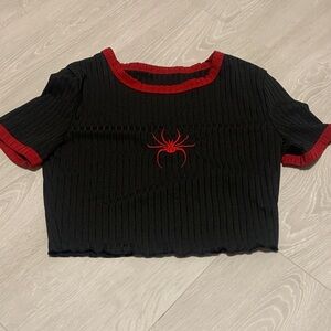 SHEIN Black and Red Crop Top